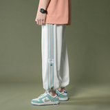 204-K29-P45蓝墙束脚卫裤男士运动长裤子ins休闲韩版潮流条纹，男装休闲裤，星座204