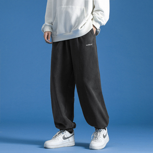 204-K27-P45潮流摇粒绒束脚棉裤男 宽松BF街舞运动裤松紧卫裤图片