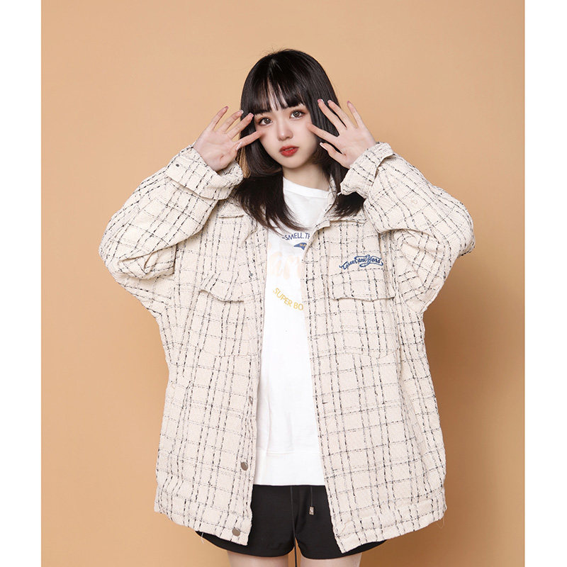204-JK67-P45中性蓝墙小香风薄款外套女潮ins原宿港风春季高级,女装短外套,星座204