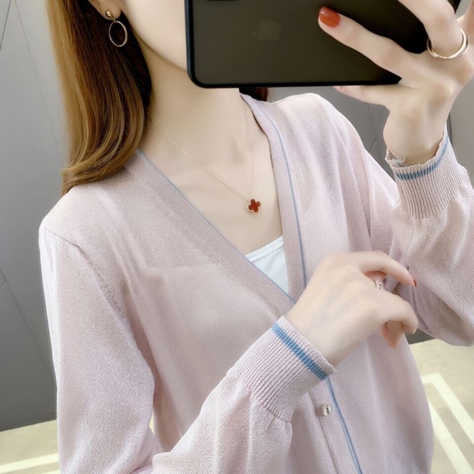 冰丝针织开衫防晒衣女2024新毛针织衫