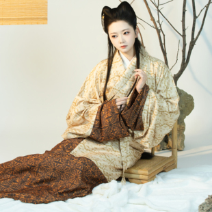 【直裾 乌梅子】京渝堂旗下【归汉堂】西汉制单层提花纹男女同款