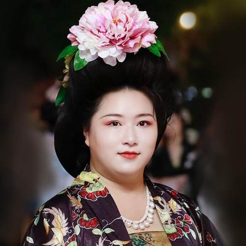 超大汉服头饰绢花牡丹花