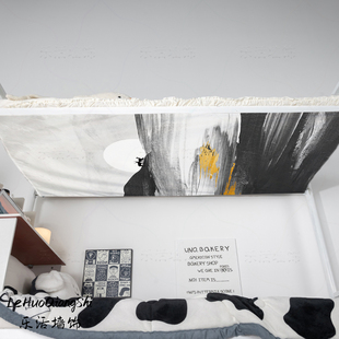 宿舍上床下桌防尘顶布魔术贴定制海景日出大学生寝室下铺挡灰帘子