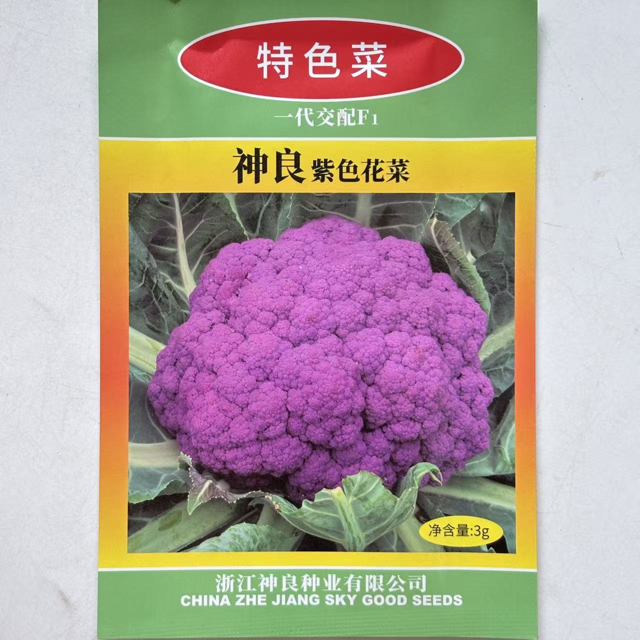 神良紫色花椰菜种子抗病耐寒中熟甜脆好吃特色紫花菜种籽春秋季播