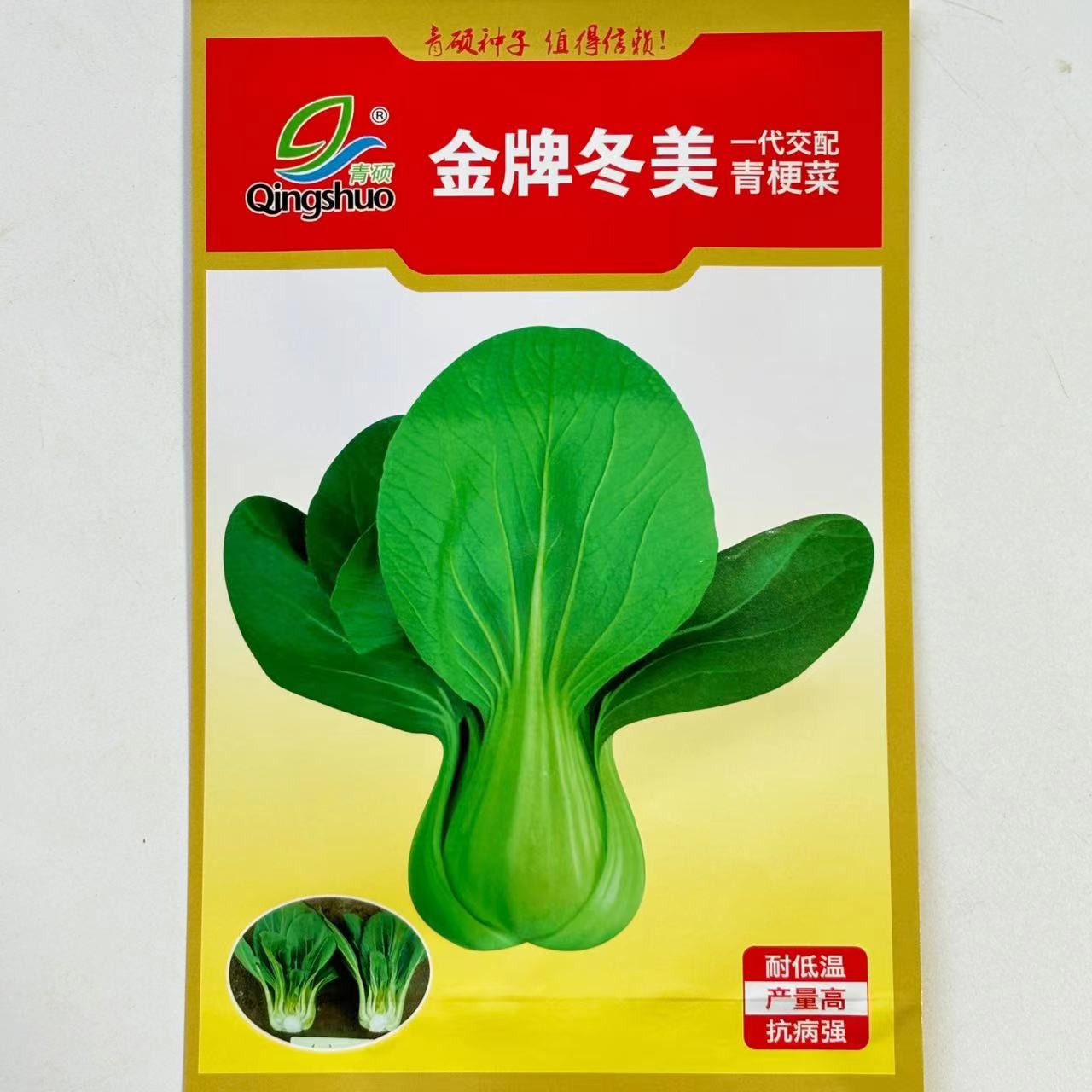 金牌青硕冬美青梗菜种子大头束腰矮脚菜种耐寒耐抽薹上海青籽抗病