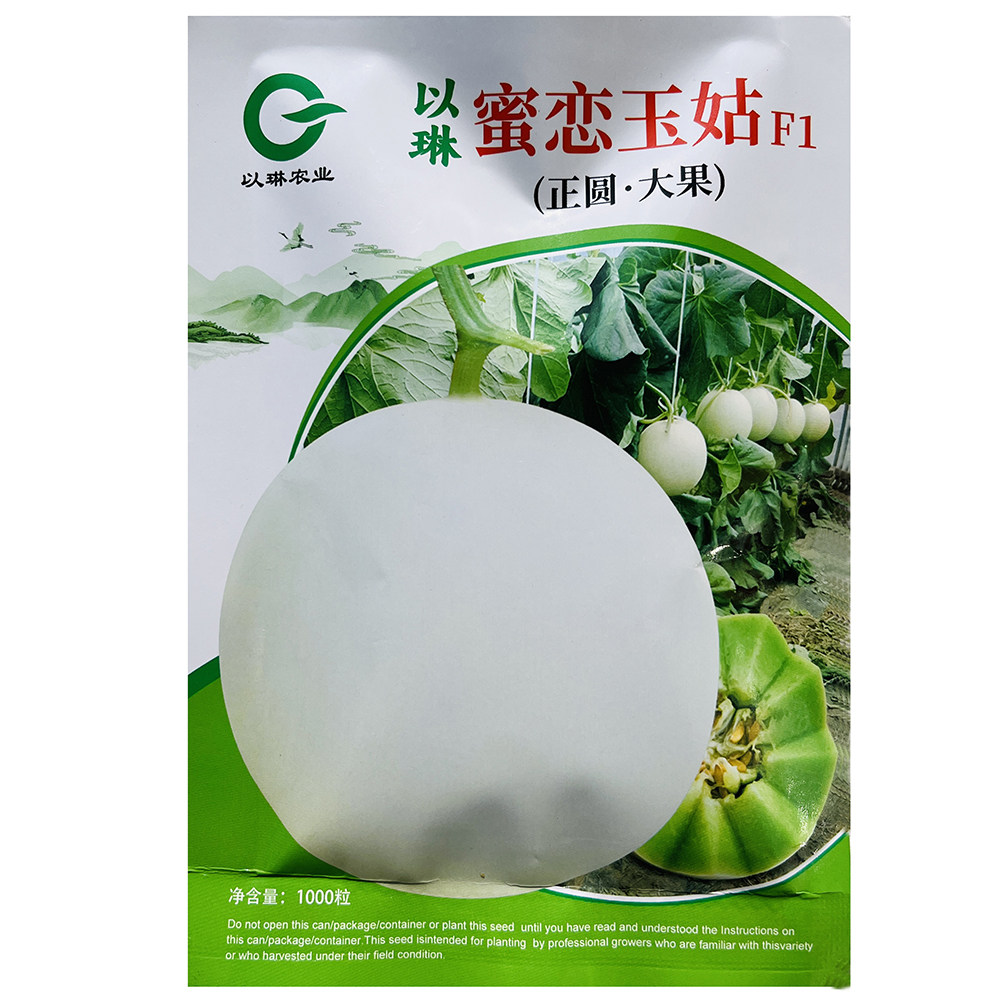 蜜恋玉姑甜瓜种籽孑杂交玉菇香瓜种子果皮青白绿肉耐低温弱光高糖