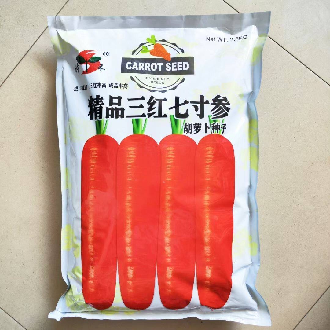 神禾精品三红七寸参胡萝卜种子早熟高产蔬菜萝卜种籽红萝卜大田孑