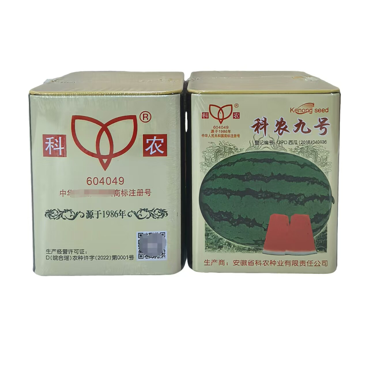 科农九号西瓜种子中晚熟大果红瓤高糖椭圆花皮抗重茬基地高产包邮