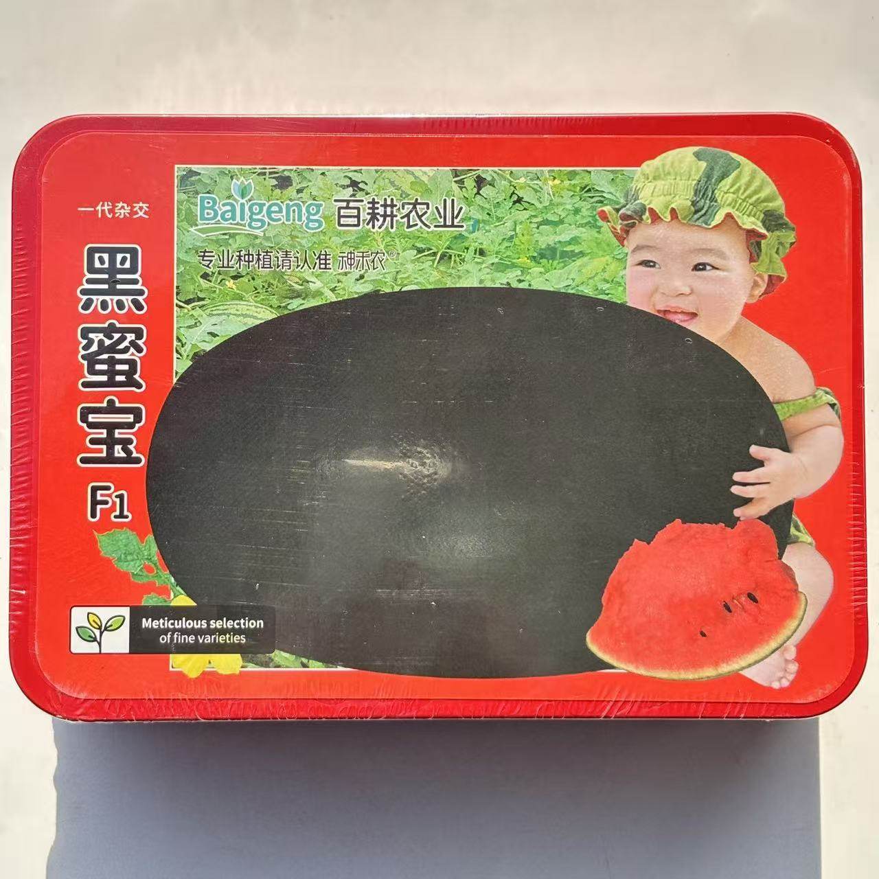 黑蜜宝黑皮中熟西瓜种子椭圆形瓤大红脆爽多汁超高产春夏西瓜种籽