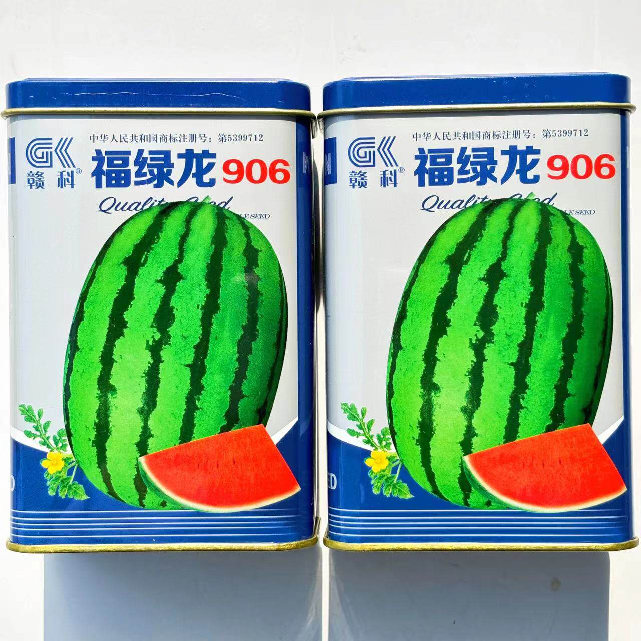 赣科福绿龙906西瓜种子中熟花皮椭圆形大果红瓤西瓜种籽少籽多汁