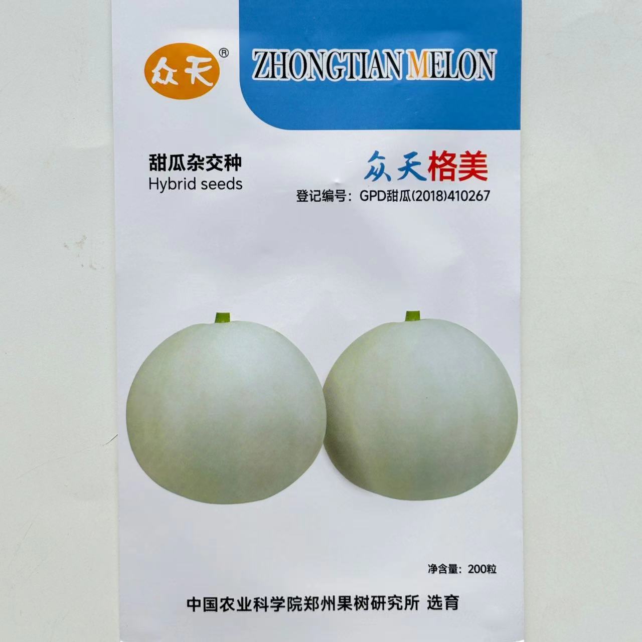 众天格美香瓜种子早中熟薄皮白皮香瓜肉白甜瓜种籽 好吃水果种子