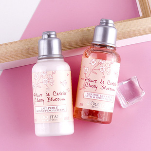 欧舒丹樱花35g/75g沐浴露身体乳套盒礼盒装配礼品袋75g夜莺沐浴露