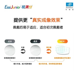 依视路视满分儿童学生近视远视散光眼镜片非球面钻晶膜洁膜岩防蓝