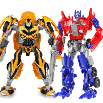 Deformation toy King Kong 5 boy Bumblebee children's police car transformed into a car robot manual assembly model