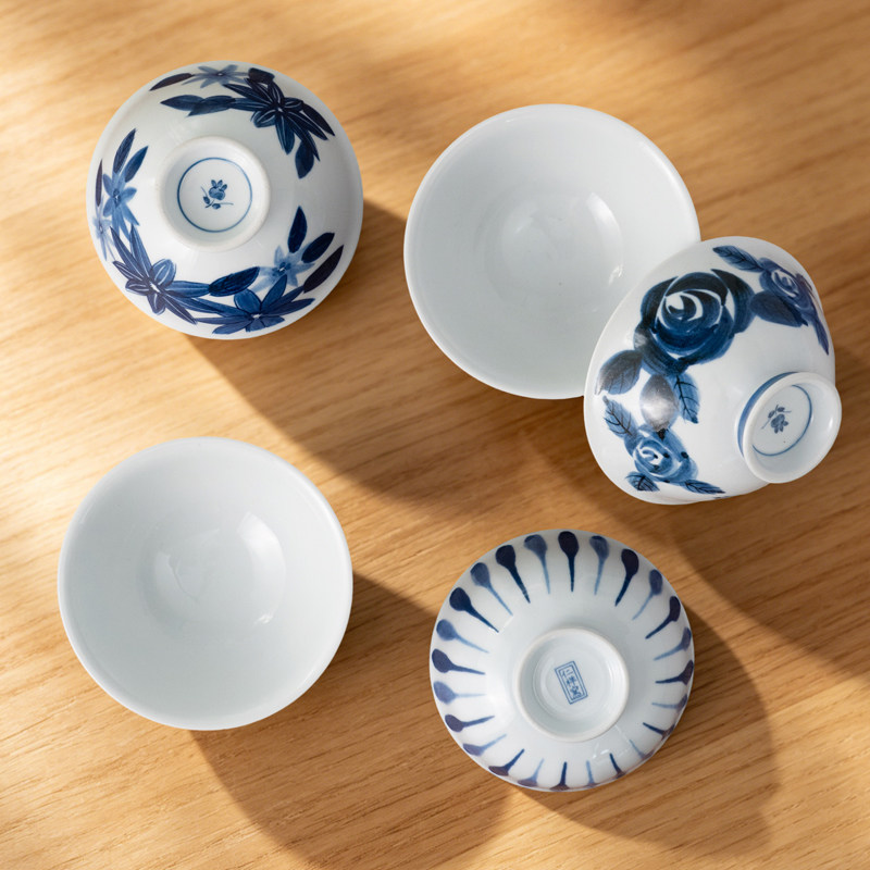 美浓烧日本进口陶瓷餐具青花瓷陶瓷碗有田烧白瓷彩绘小碗