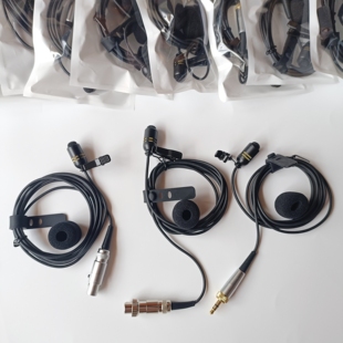 高端定制防啸叫咪芯领夹麦克风三四针无线腰包演出直播话筒咪头线