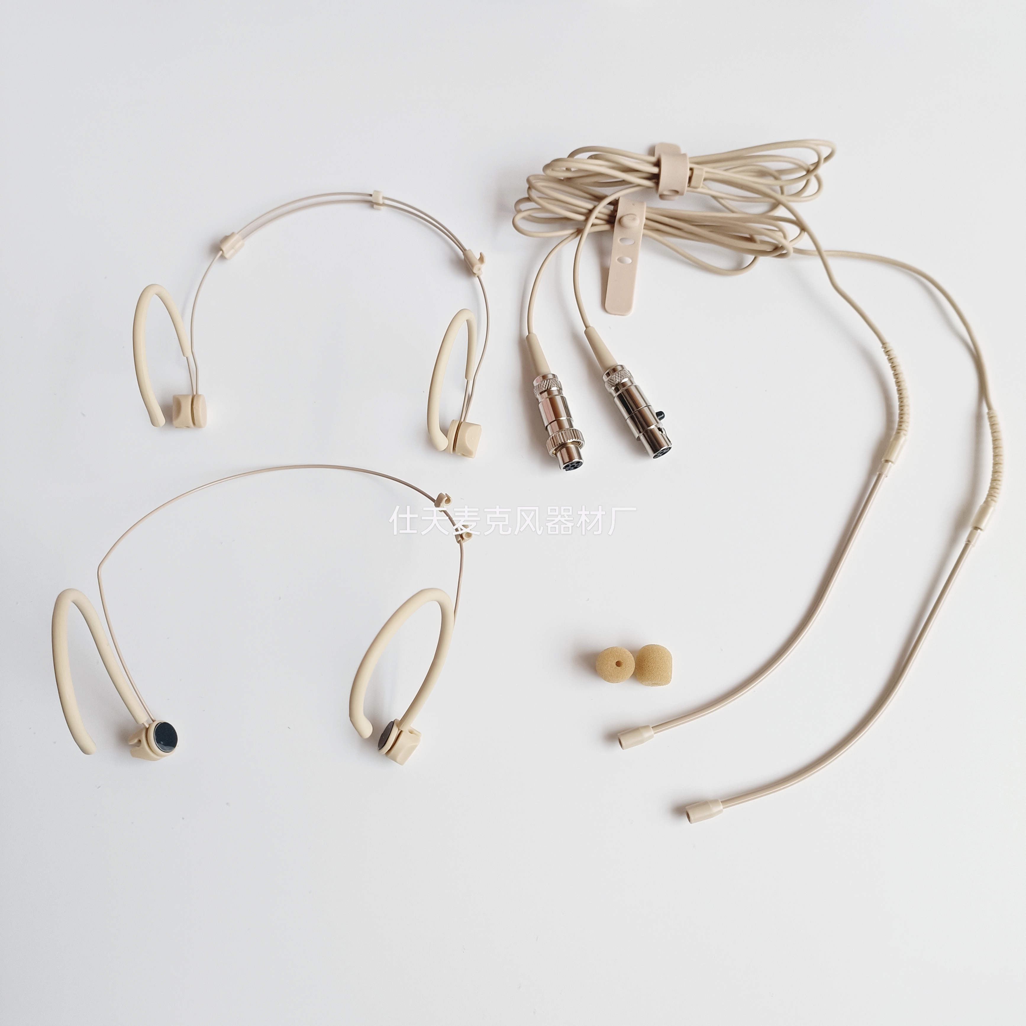 高端肤色头戴耳麦舞台演出直播录音伸缩耳挂式头戴麦克风话筒咪线