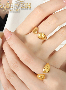 magicfish复古开口钛钢戒指