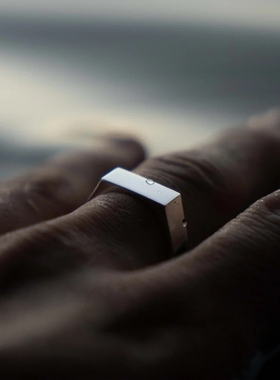 简约百搭几何形气质钛钢男戒