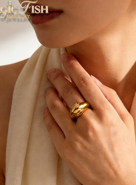 18K金钛钢恶魔之眼双面戒指女