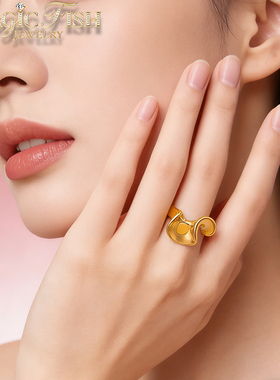 复古时尚气质不规则钛钢戒指