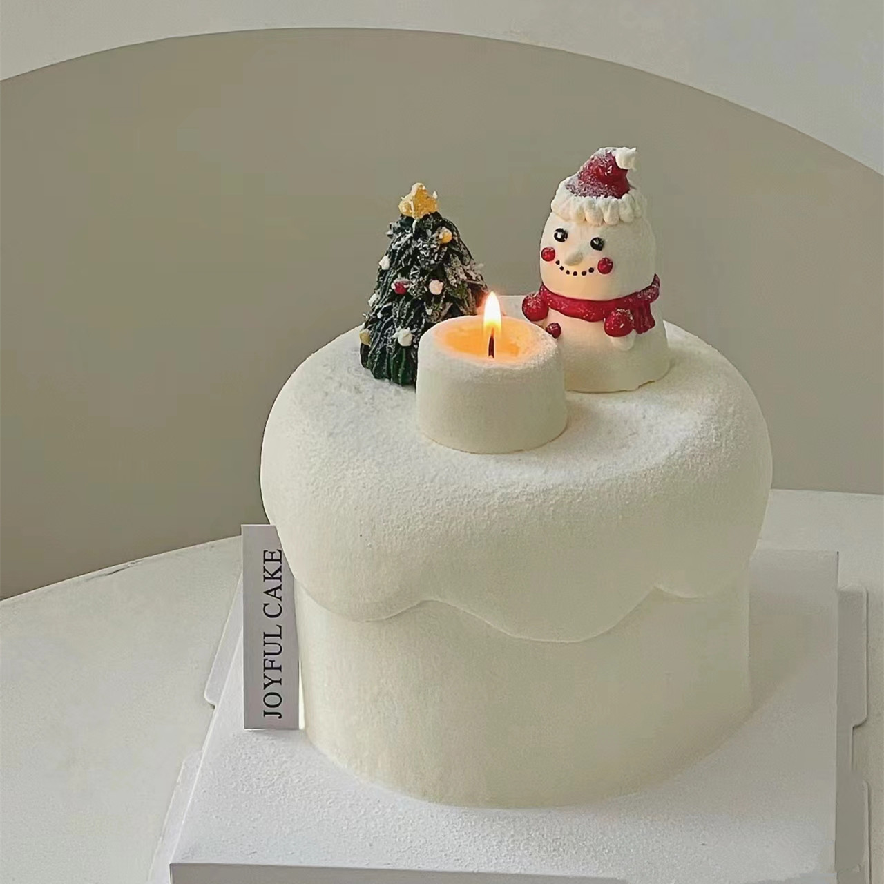 ins韩国简约雪人蛋糕圣诞节仿翻糖软陶立体雪人圣诞树甜品装饰