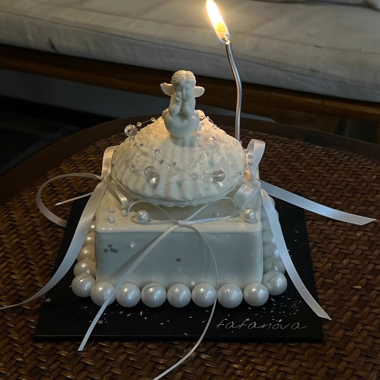 ins小红书 连线珠链串珠 珍珠梦幻贝壳硅胶模蝴蝶结奶油蛋糕装饰