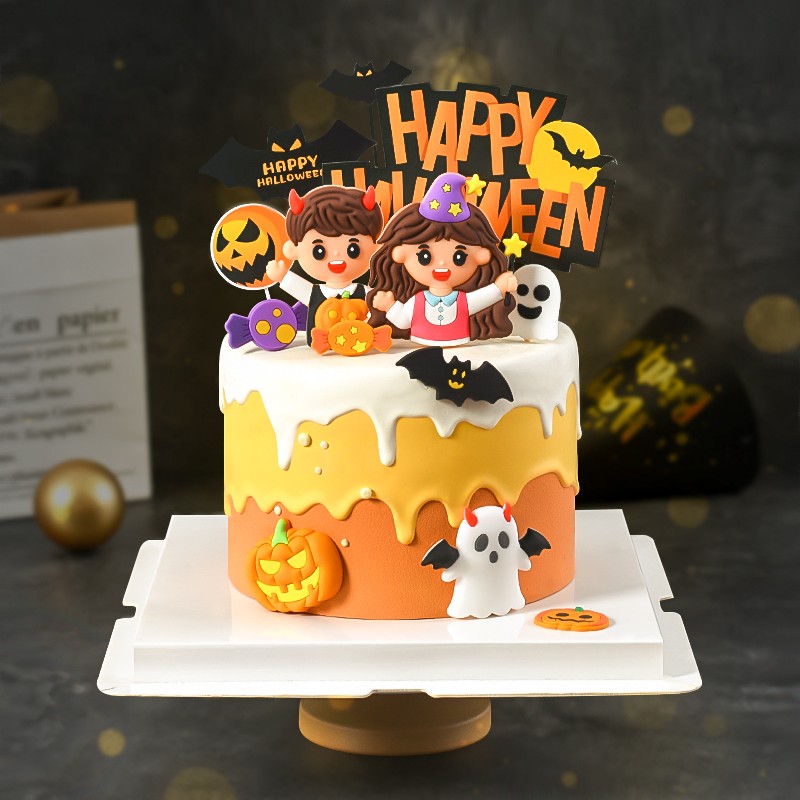 万圣节城堡蝙蝠南瓜女巫蛋糕插件