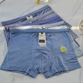 壹壹库特内裤 头516 莫代尔棉青少年印花胖人底裤 抗菌男士 平角大码