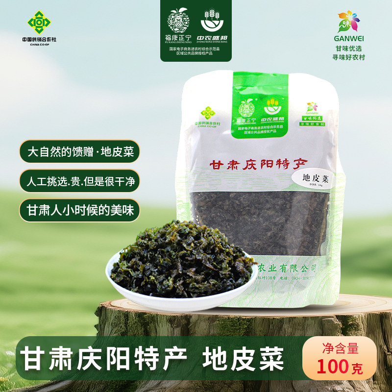 甘肃庆阳特产地皮菜【地软软100g】营养健康可炒菜的地软干地达菜