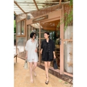 休闲衬衫 韩APM 女 套装 翻领长袖 Place&Apmluxe条纹衬衫 短裤