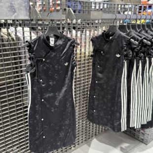 正品ADIDAS阿迪达斯女子新中式无袖连衣裙旗袍KY5753