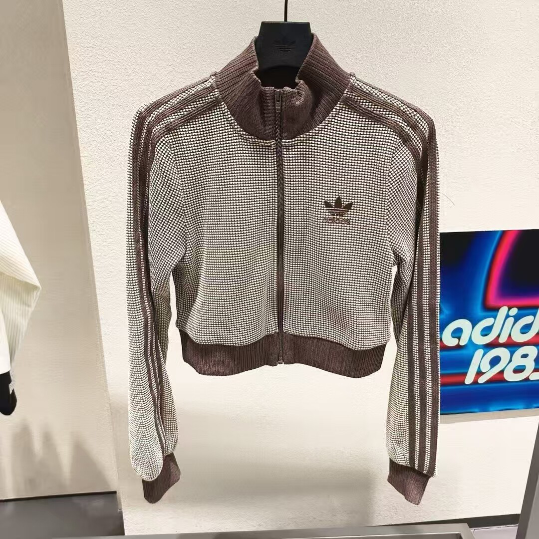 正品阿迪达斯adidas女子复古立领短款运动休闲长袖外套夹克KC2645
