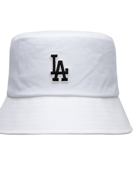 正品MLB白色休闲运动渔夫帽防晒遮阳帽子男女帽子3AHT7804N-07WHS