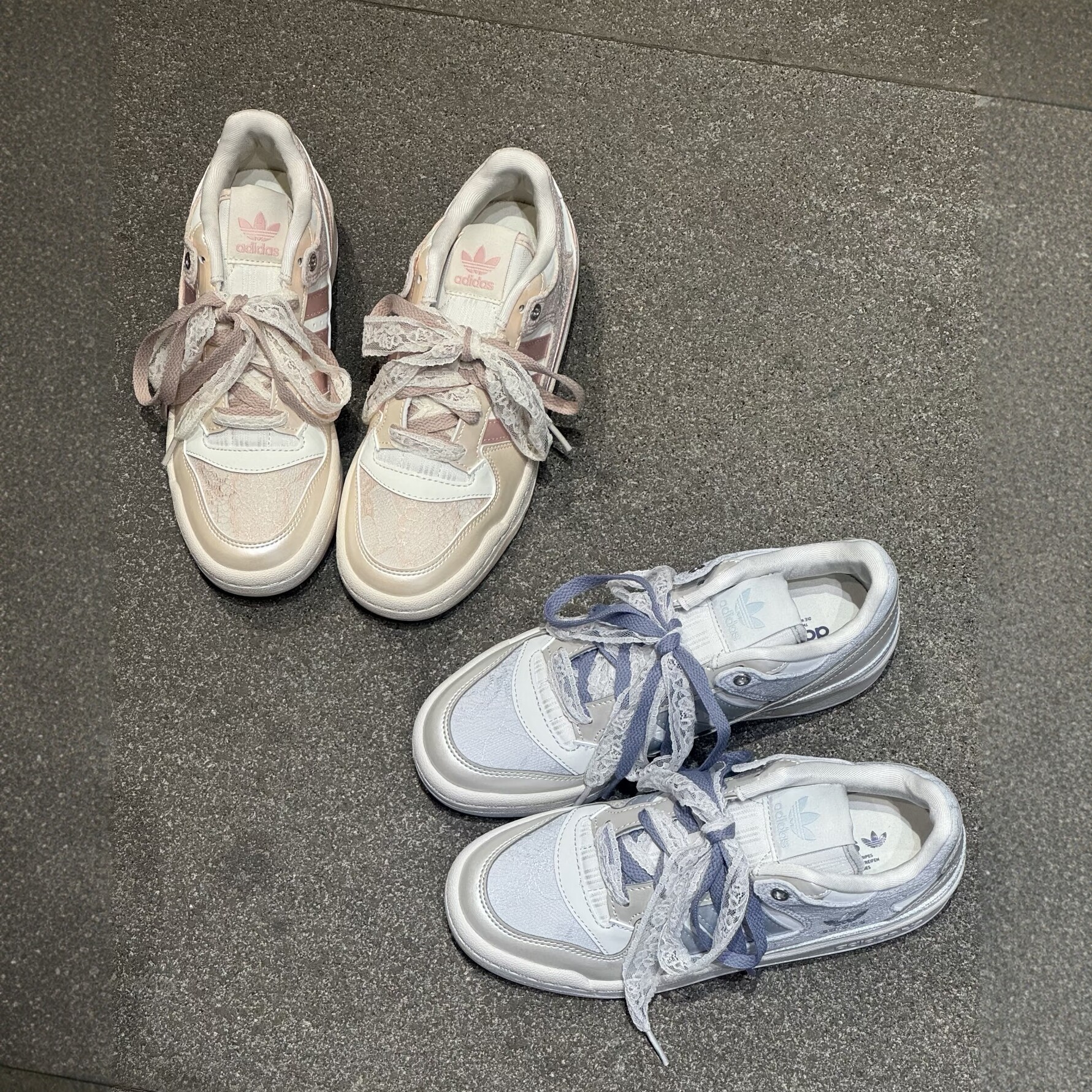 正品ADIDAS阿迪达斯女子蕾丝运动休闲慢跑鞋运动鞋KZ7547 KZ7548