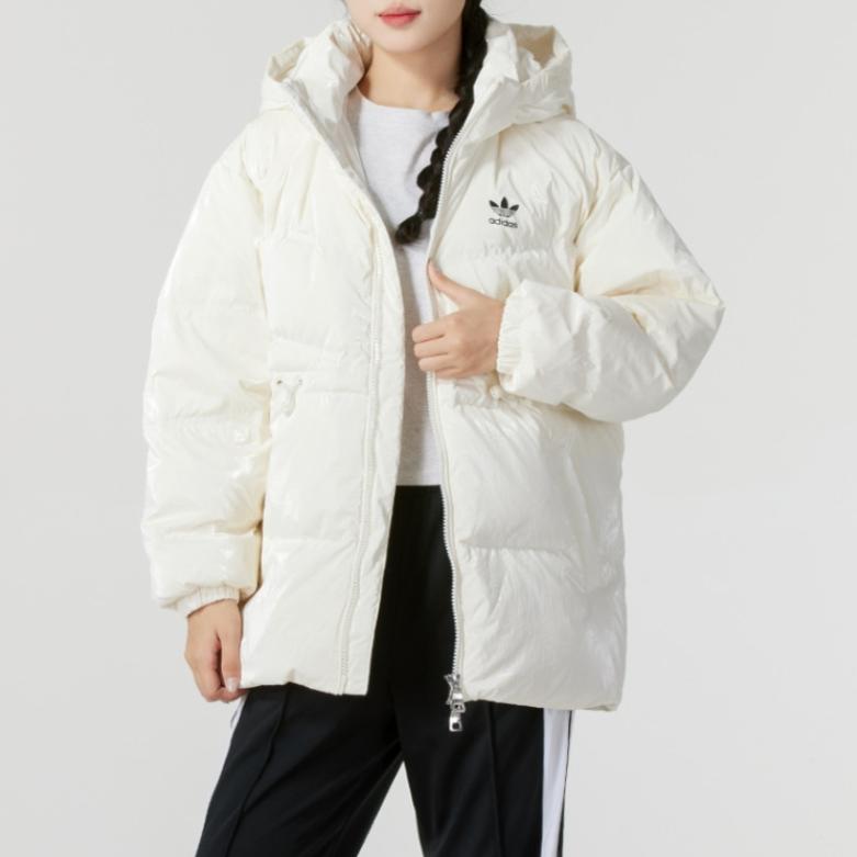 阿迪达斯adidas羽绒服女装秋冬新款白色夹克外套短款保暖羽绒上衣