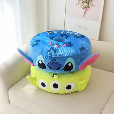 卡通史迪仔三眼仔甜甜圈抱枕蒲团坐垫懒人地板榻榻米沙发垫加厚