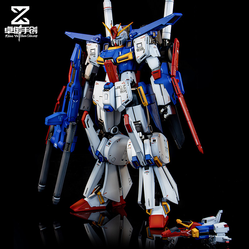 万代MG1/100 MSZ-010 ZZ高达 Ver.Ka卡版 阴影喷涂上色 代工 加工