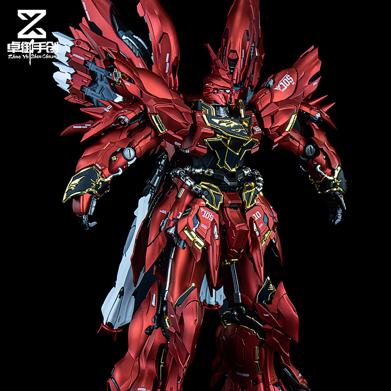 万代MG1/100新安洲职艺人改件+金属件 伪电镀消光上色 代工 加工