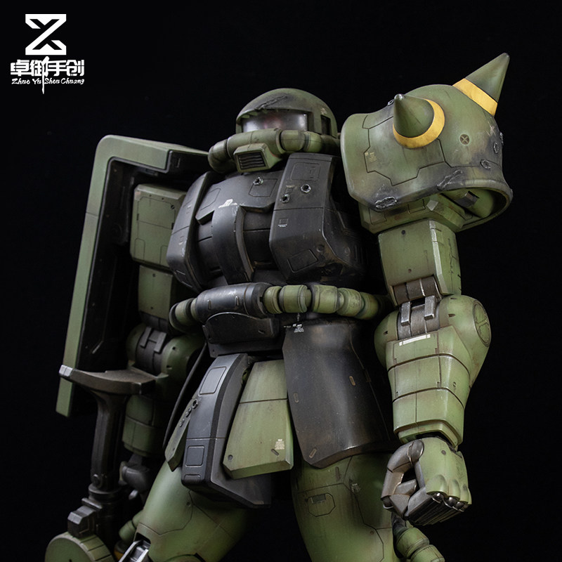 绿扎古做旧高达模型万代mega