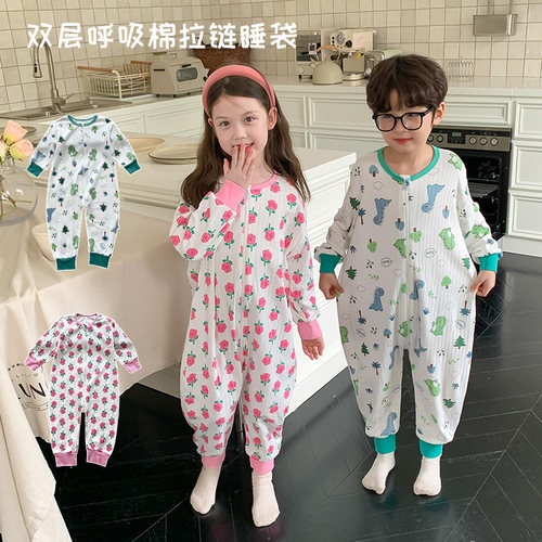 儿童秋季纯棉连体睡衣