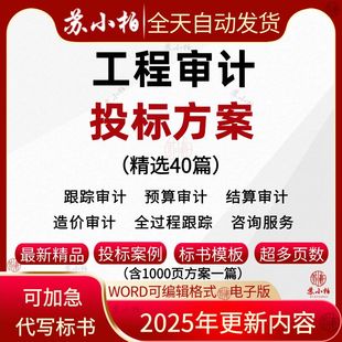审计类投标方案造价审核咨询工程结算标书跟踪项目管理服务范本