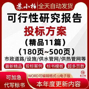 市政道路工程供水供电管网可行性研究报告编制服务投标方案标书
