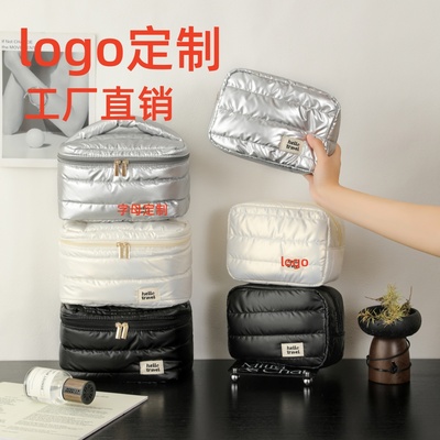 珠光软绵绵化妆包女大容量便携化妆品收纳包防水洗漱袋可定制logo