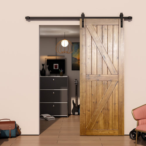 实木门谷仓门原木风油漆门推拉门卧室门来样定制现货