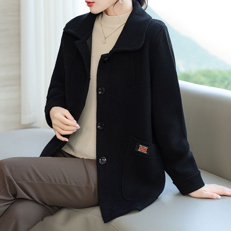 仿水貂绒开衫女士2024中年新款春秋冬秋季二八月上衣短款外套洋气