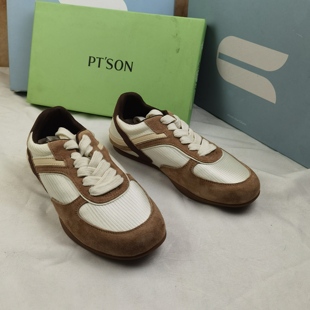 品牌正品商场同款新款女鞋休闲鞋德训鞋平底单鞋25099小鹿棕36