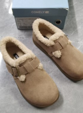 品牌正品断码撤柜时尚百搭休闲圆头平底毛里女单鞋2L918卡其色36