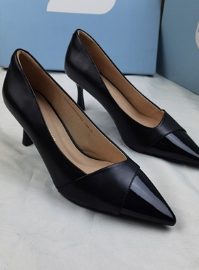 品牌正品商场同款新款女鞋休闲鞋高跟鞋女鞋尖头35506黑色36码