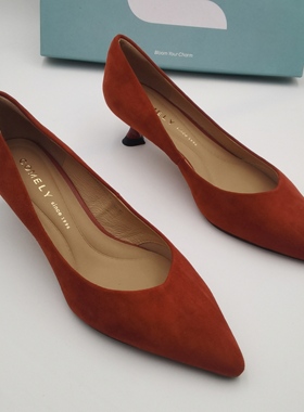 商场同款秋季新款尖头浅口百搭羊绒面细高跟鞋时尚女单鞋女 2A592